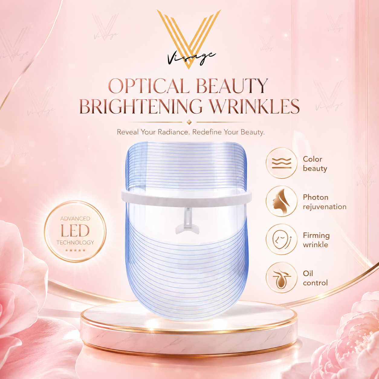 Visage LED Light Therapy Glow Mask