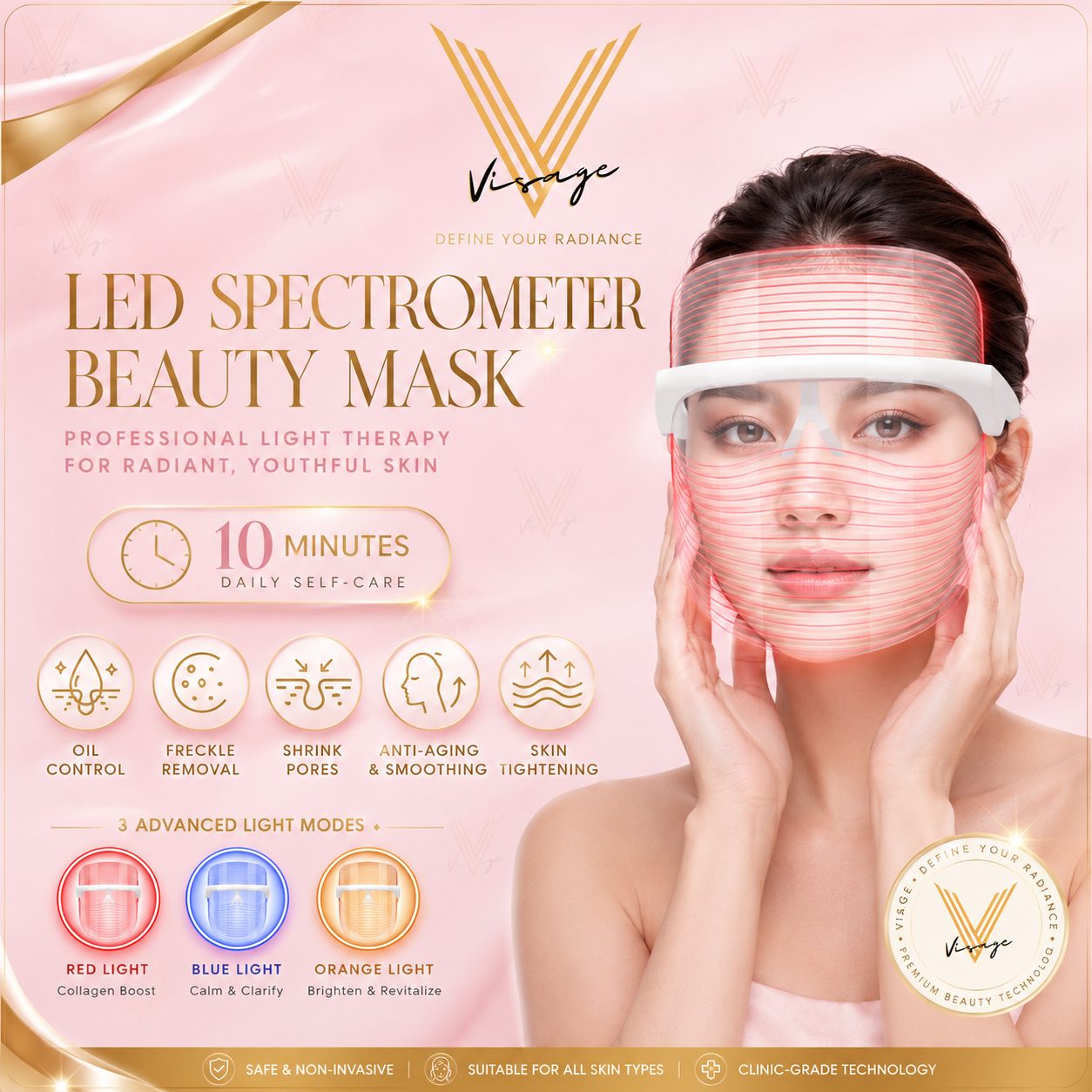 Visage LED Light Therapy Glow Mask