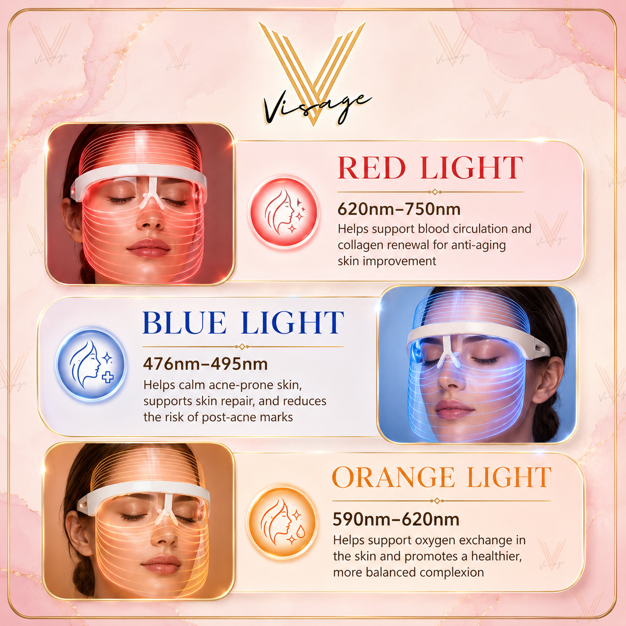 Visage LED Light Therapy Glow Mask