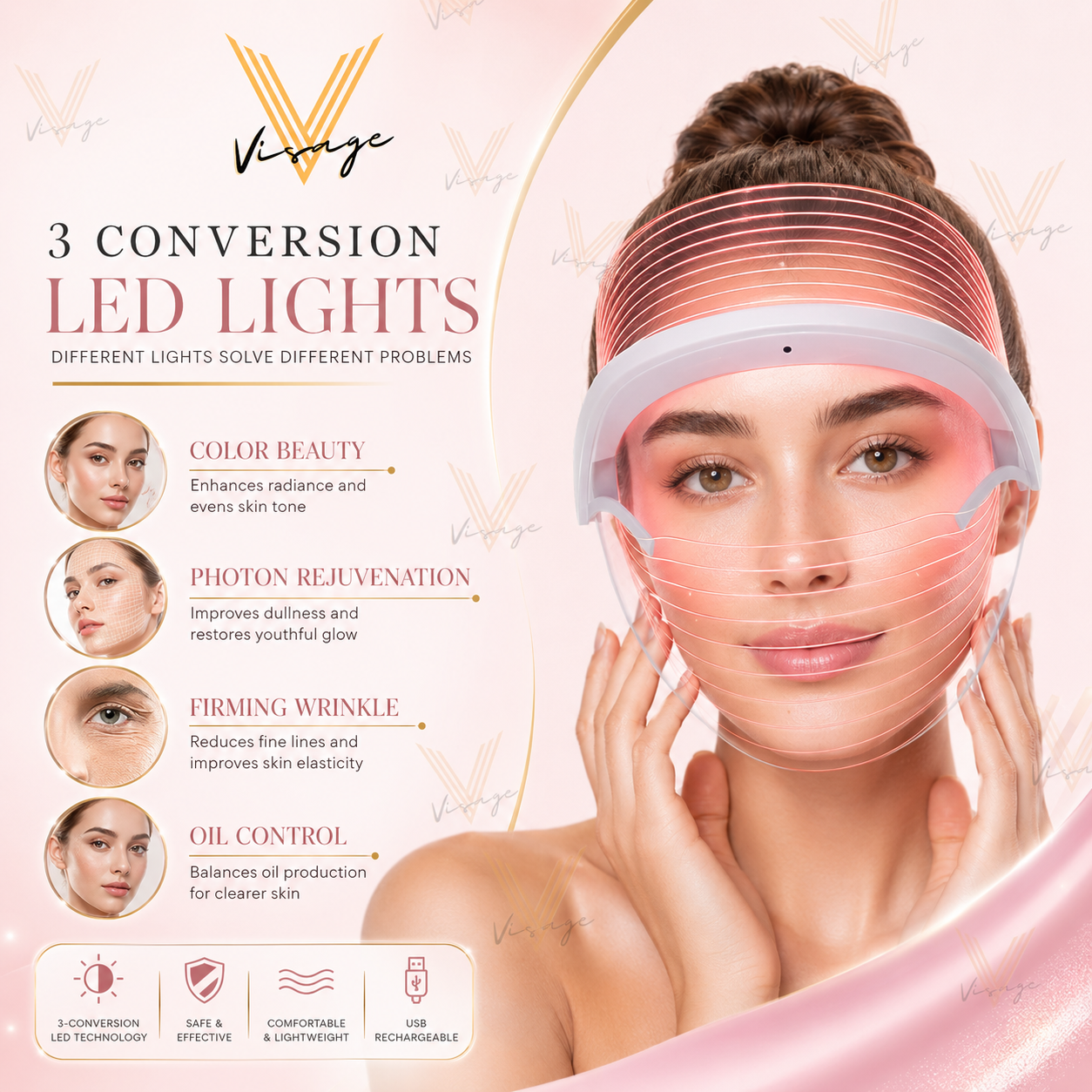 Visage LED Light Therapy Glow Mask