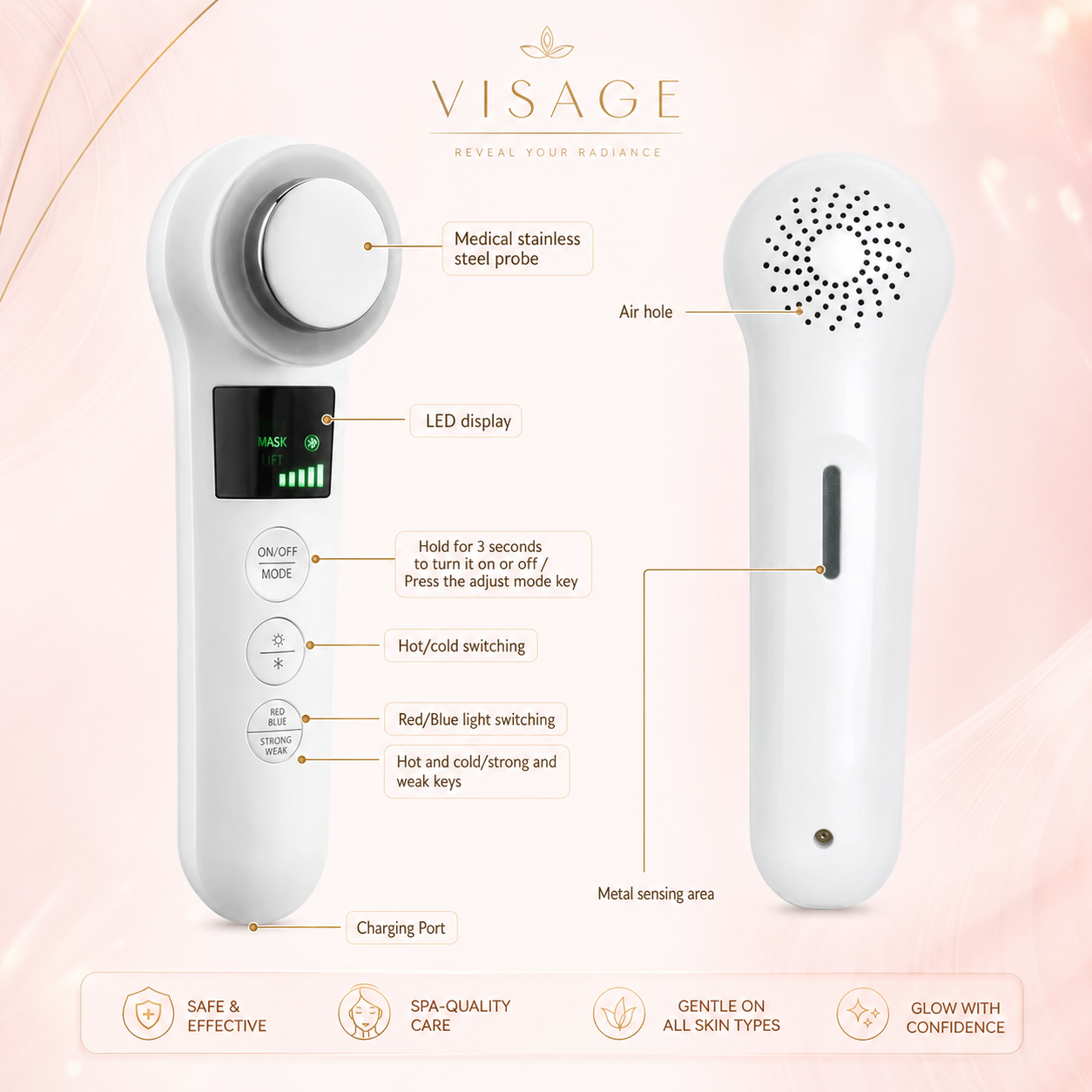 Visage Photon Glow Contour Device Hot and Cold Mode